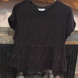 Black Ruffled Women's Top